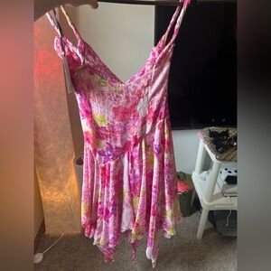 Versace Pink and Green Chiffon Blouse